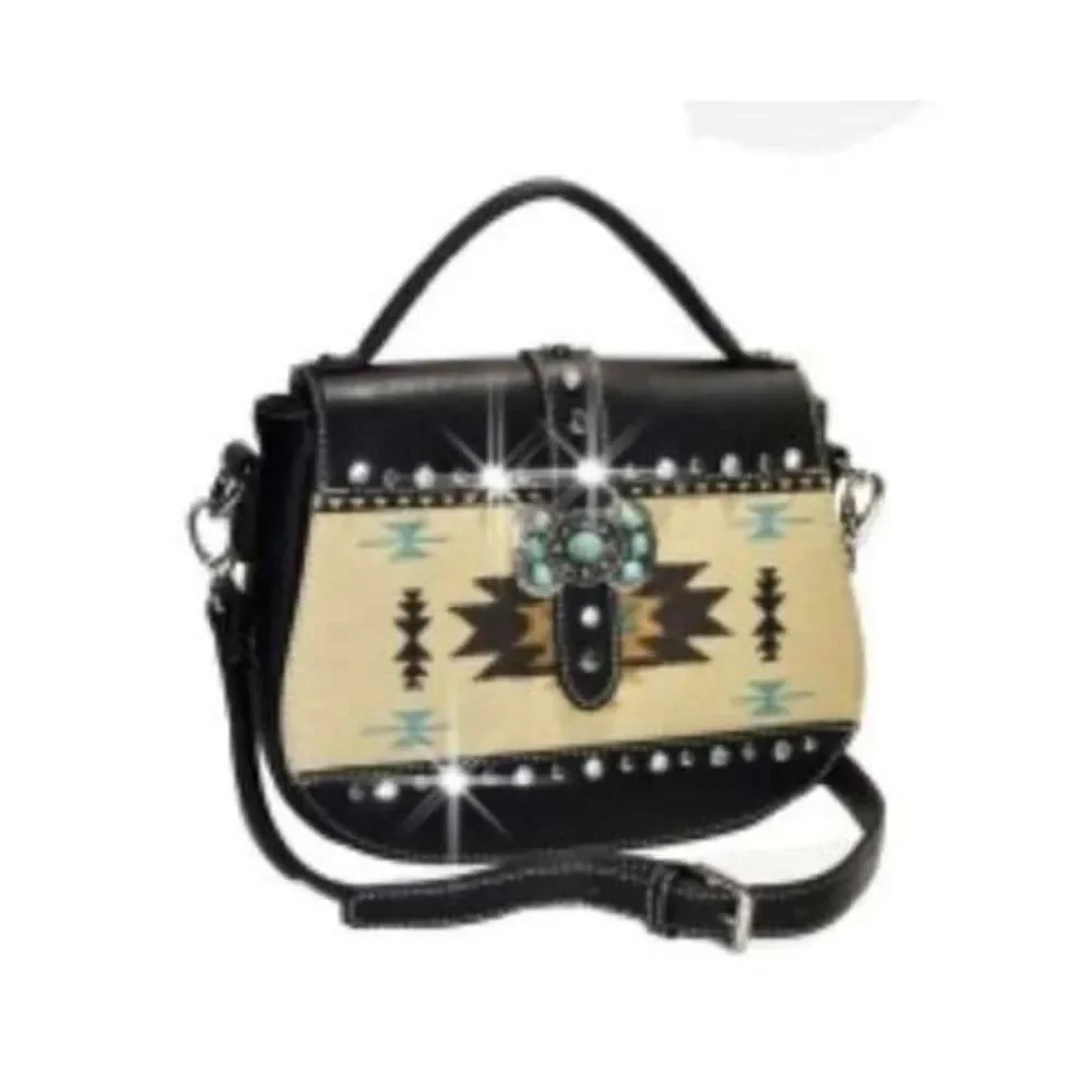 Tooled Leather Western Handbag Crossbody